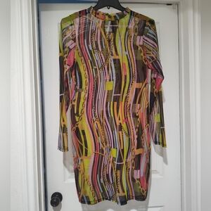 LILIAN Abstract Print Dress Multicolor